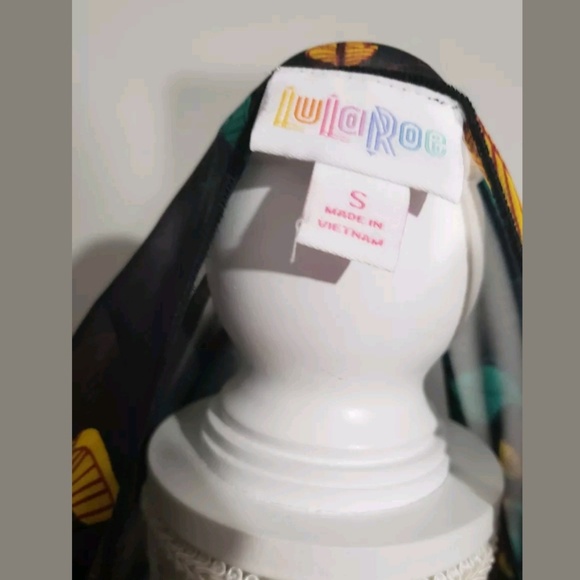 LuLaRoe Black Sheer Kimono | Teal & Orange Leaf Print | Fringe Hem | Small - Picture 6 of 6